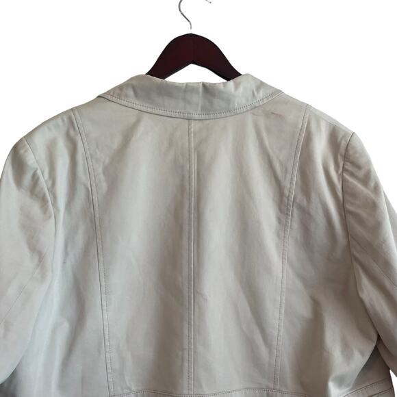 Talbots Women Petite Jacket Long Sleeve‎ Stretch Cream Classic Career Blazer - Picture 9 of 12